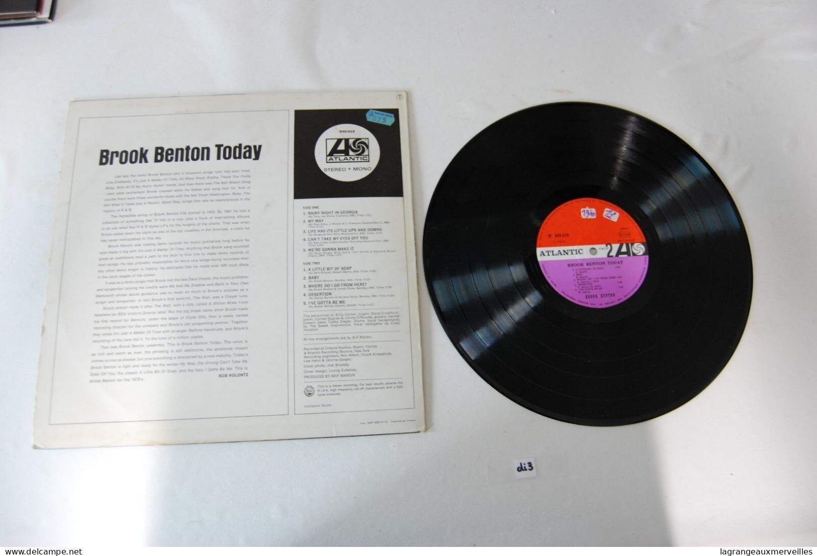 Di3- Vinyl 33 T - Brook Benton Today - Atlantic - Soul - R&B