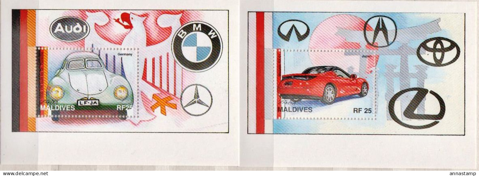 Maldives 2 MNH SSs - Automobili