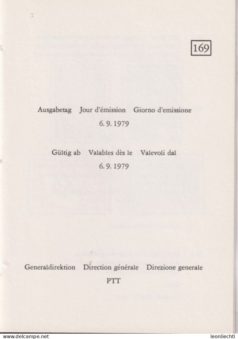 1979 Schweiz PTT Faltblatt Nr.169, ET ° Mi:CH 1161-1164, Zum:CH 632-635,  Sonderpostmarken II - Lettres & Documents