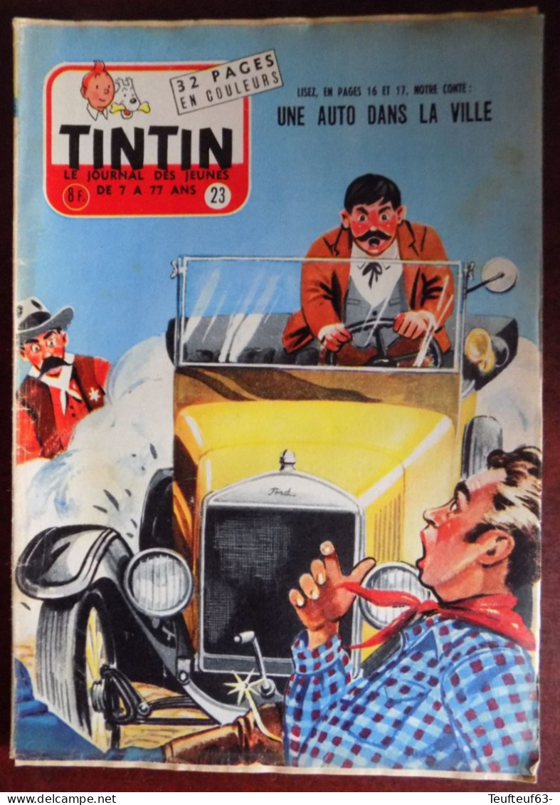 Tintin N° 23/1957 Couv. Graton - Jacques Coeur (complet) Par Funcken - Avion Leduc 0.22 (1p) - Tintin " Coke En Stock " - Kuifje