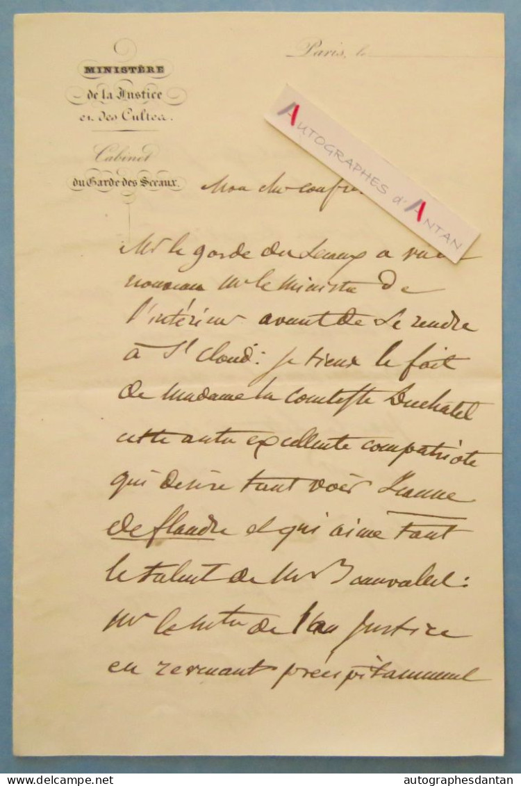 ● L.A.S 1845 Hippolyte BIS - Comtesse Duchatel - Jeanne De Flandre - Auteur Dramatique Librettiste Né à DOUAI En 1789 - - Writers