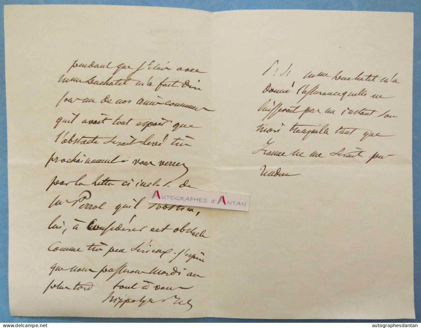 ● L.A.S 1845 Hippolyte BIS - Comtesse Duchatel - Jeanne De Flandre - Auteur Dramatique Librettiste Né à DOUAI En 1789 - - Schriftsteller