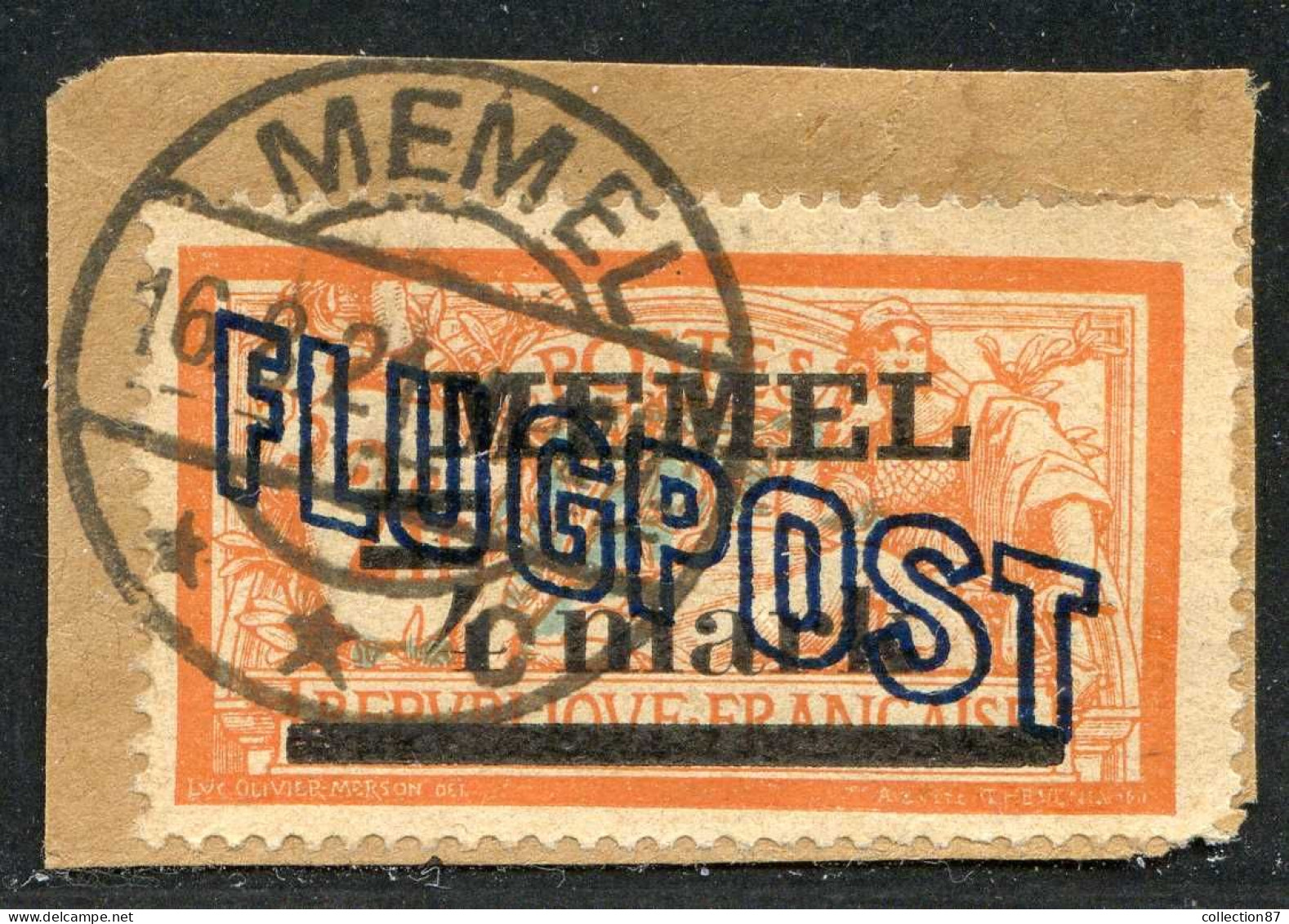 REF 090 > MEMEL < Yv PA N° 7 Ø < BEAU OBLITERE Sur FRAGMENT - Used Ø Air Mail > - Usati