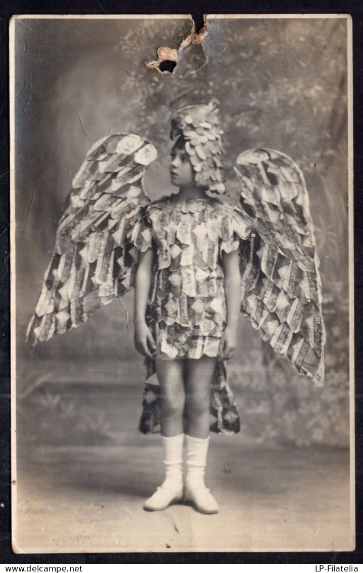Postcard - 1923 - Children - Boy Un Bird Costume - Ritratti