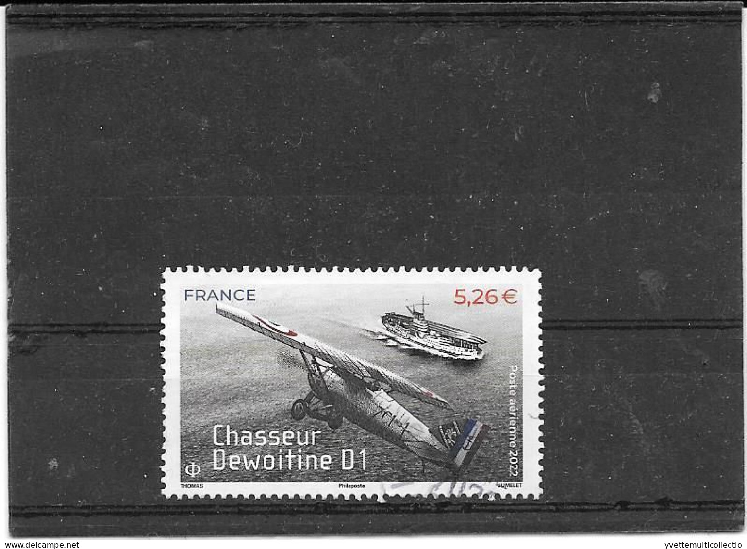 FRANCE  2022   CHASSEUR DEWOITINE D1  TIMBRE GOMME CACHET ROND  PA N° 92 - 1960-.... Usati