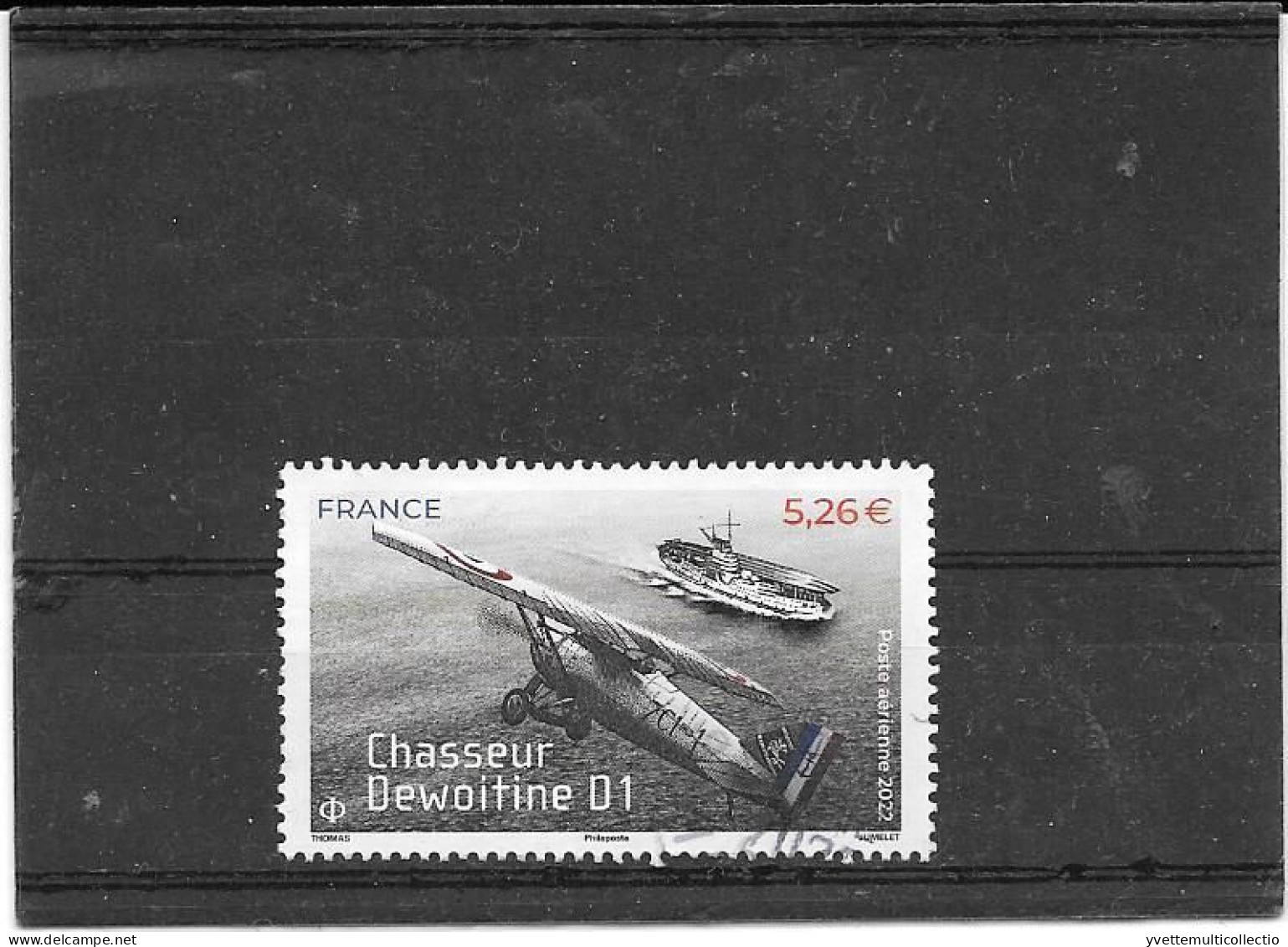 FRANCE  2022   CHASSEUR DEWOITINE D1  TIMBRE GOMME CACHET ROND  PA N° 92 - 1960-.... Oblitérés