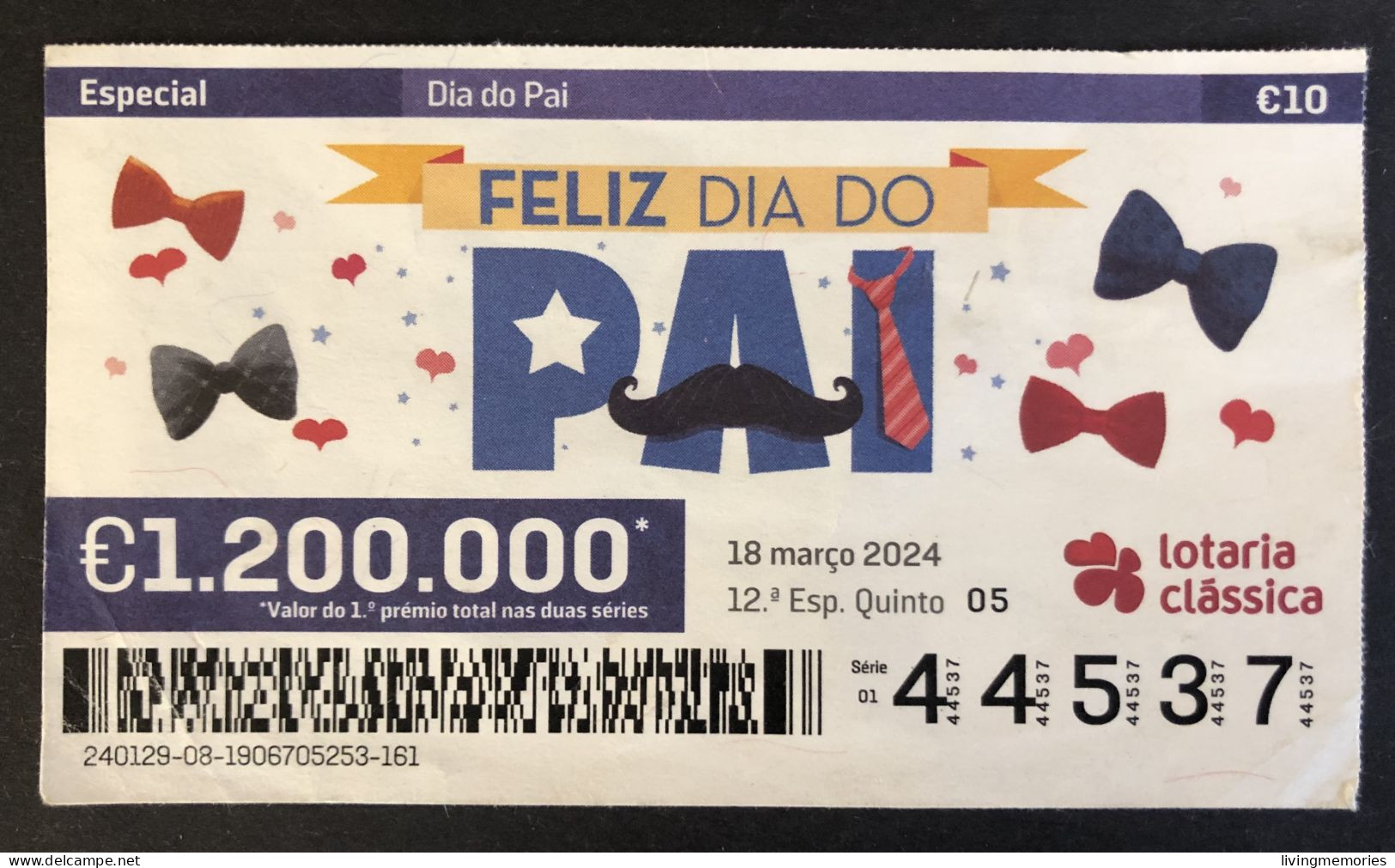 116 Z,  Lottery Tickets, Portugal, « DIA DO PAI », « FATHER'S DAY », 2024 - Loterijbiljetten