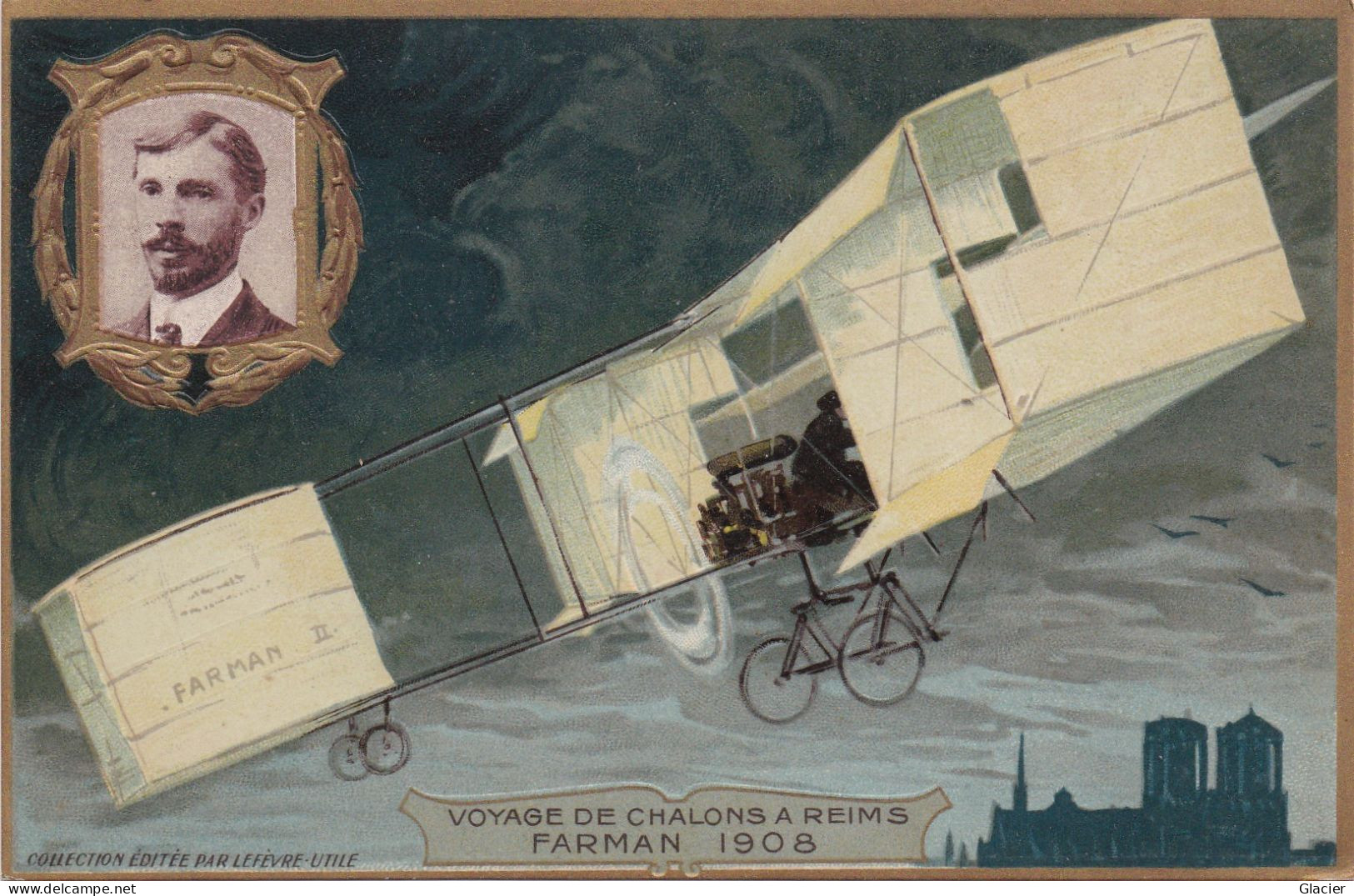 Aviation - Voyage De Chalons à Reims - Farman 1908 - Aviateurs