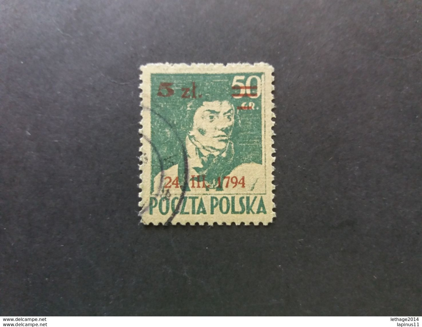 POLOGNE POLSKA POLOGNA POZTCA 1945 The 150th Anniversary 1944 Of The Kosciuszko Uprising-Bars Cancelling - Gebraucht