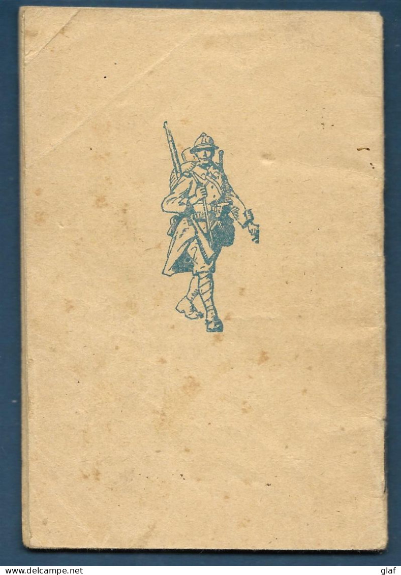 Petit Carnet (format 8 X 12 Cm) "Conseils Au Soldat Pour Sa Santé" édité Par Le Ministère De La Guerre - Guerre 1914-18