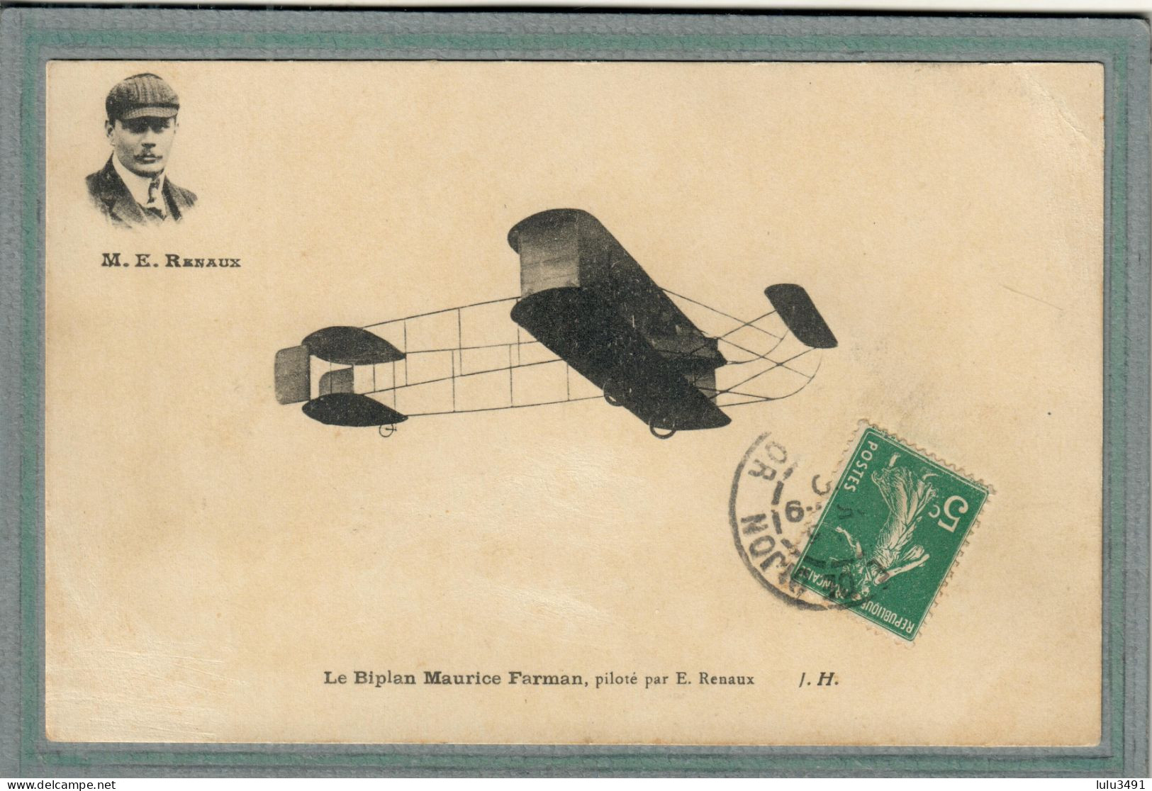 CPA Thème: AVIATION - Pionniers De L'air - Aéroplane Biplan Faman Piloté Par E. Renaux - 1910 - Aviateurs