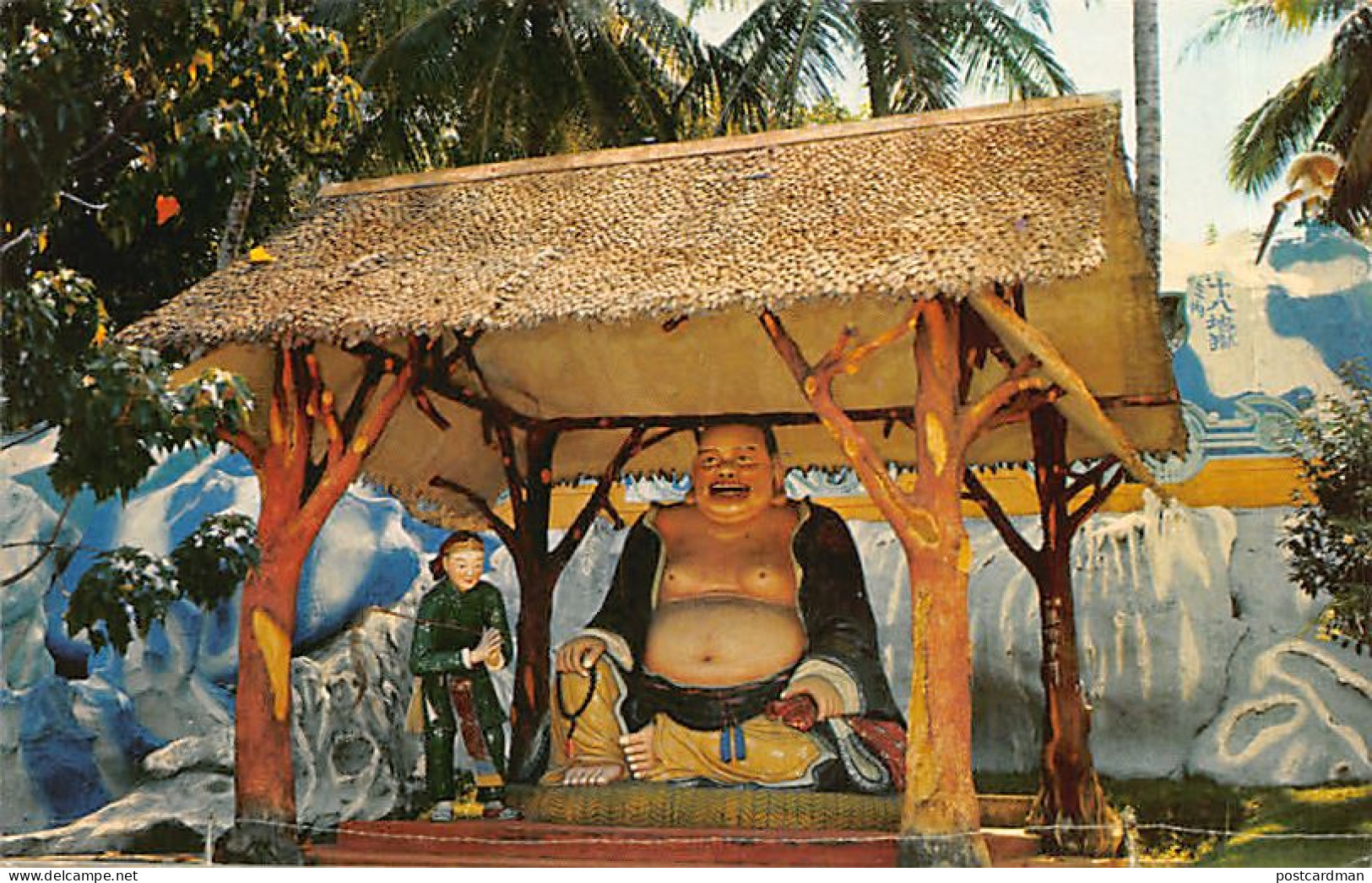 Singapore - The Laughing Buddha Statue At Haw Par Villa - Publ. Malayan Color View Co. 102 - Singapour