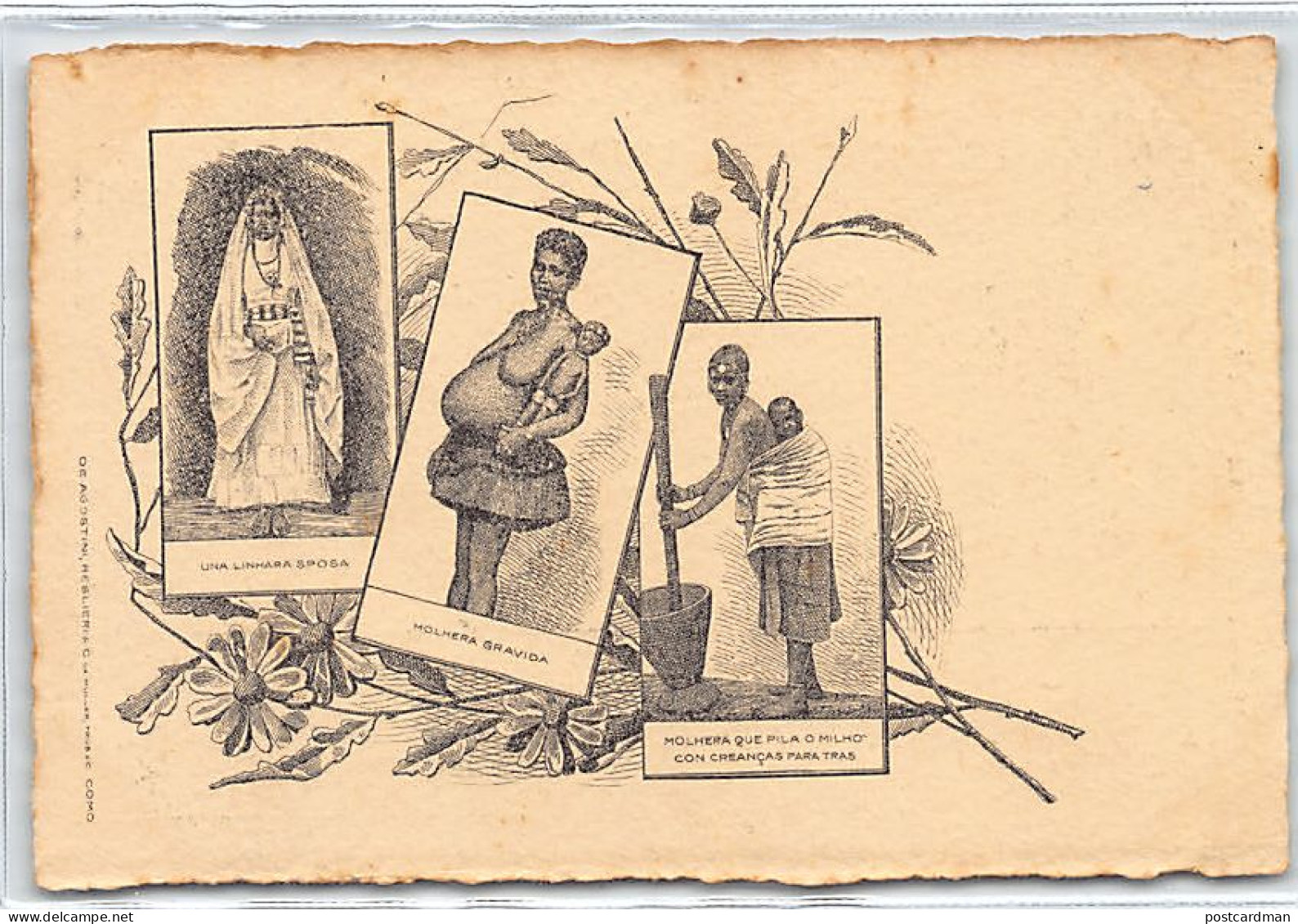 Cabo Verde - Types Of Women - Engraved Postcard - Publ. G. Frusoni. - Cape Verde