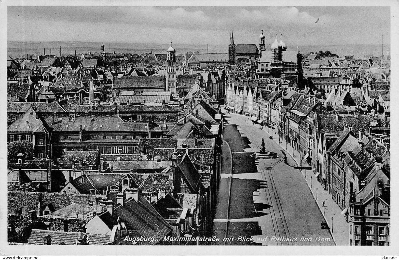 Augsburg - Maximillianstraße,Rathaus,Dom Gel.1937 - Augsburg