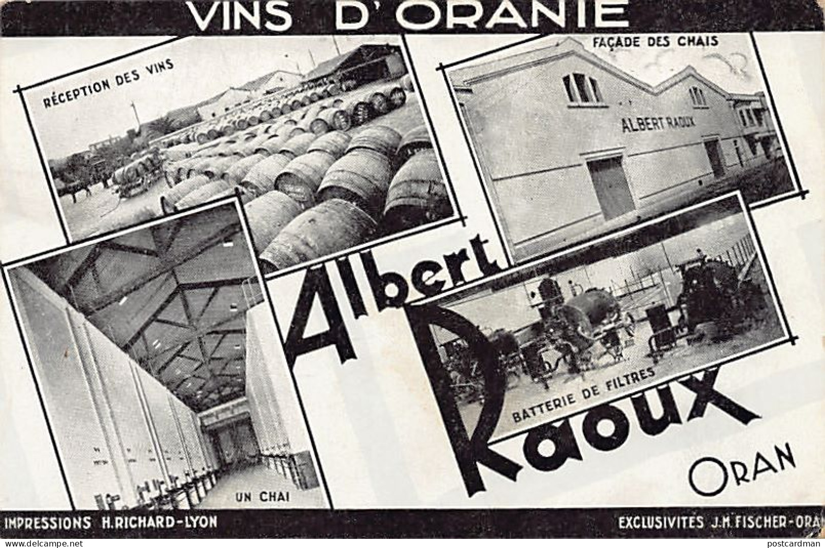 ORAN Vins D'Oranie ALBERT RAOUX Carte Publicitaire - Oran