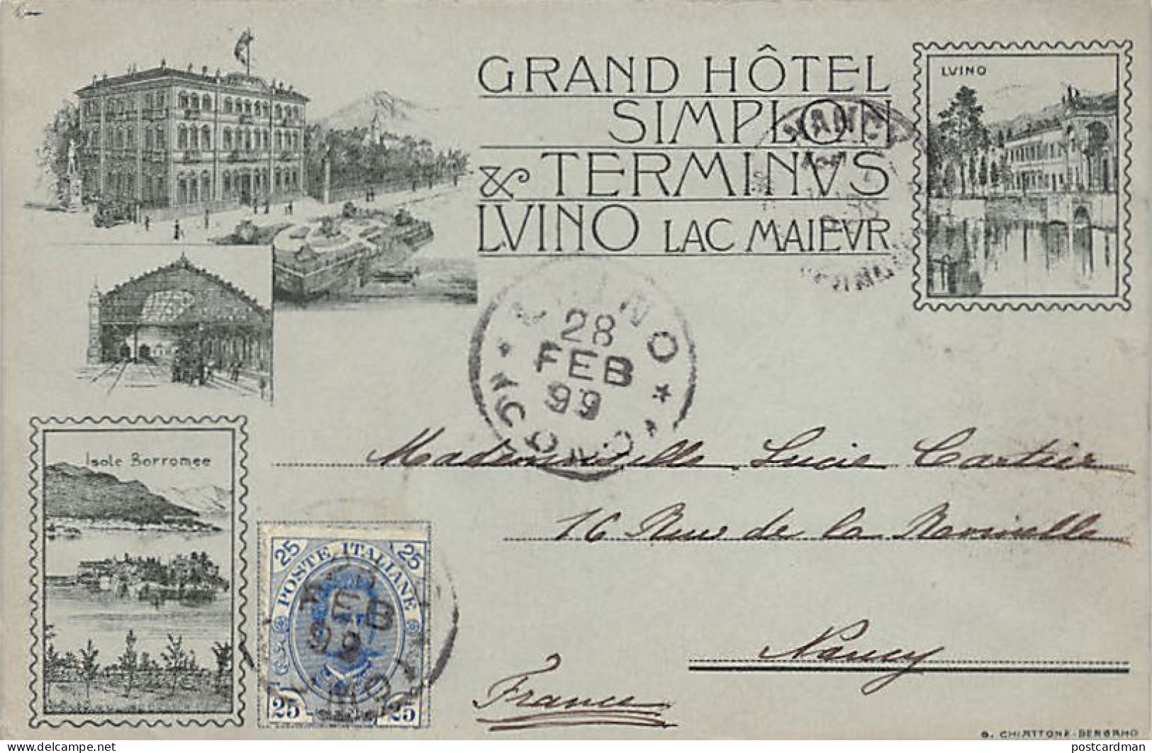 LUINO - Grand Hôtel Simplon & Terminus - Anno 1899 - Luino