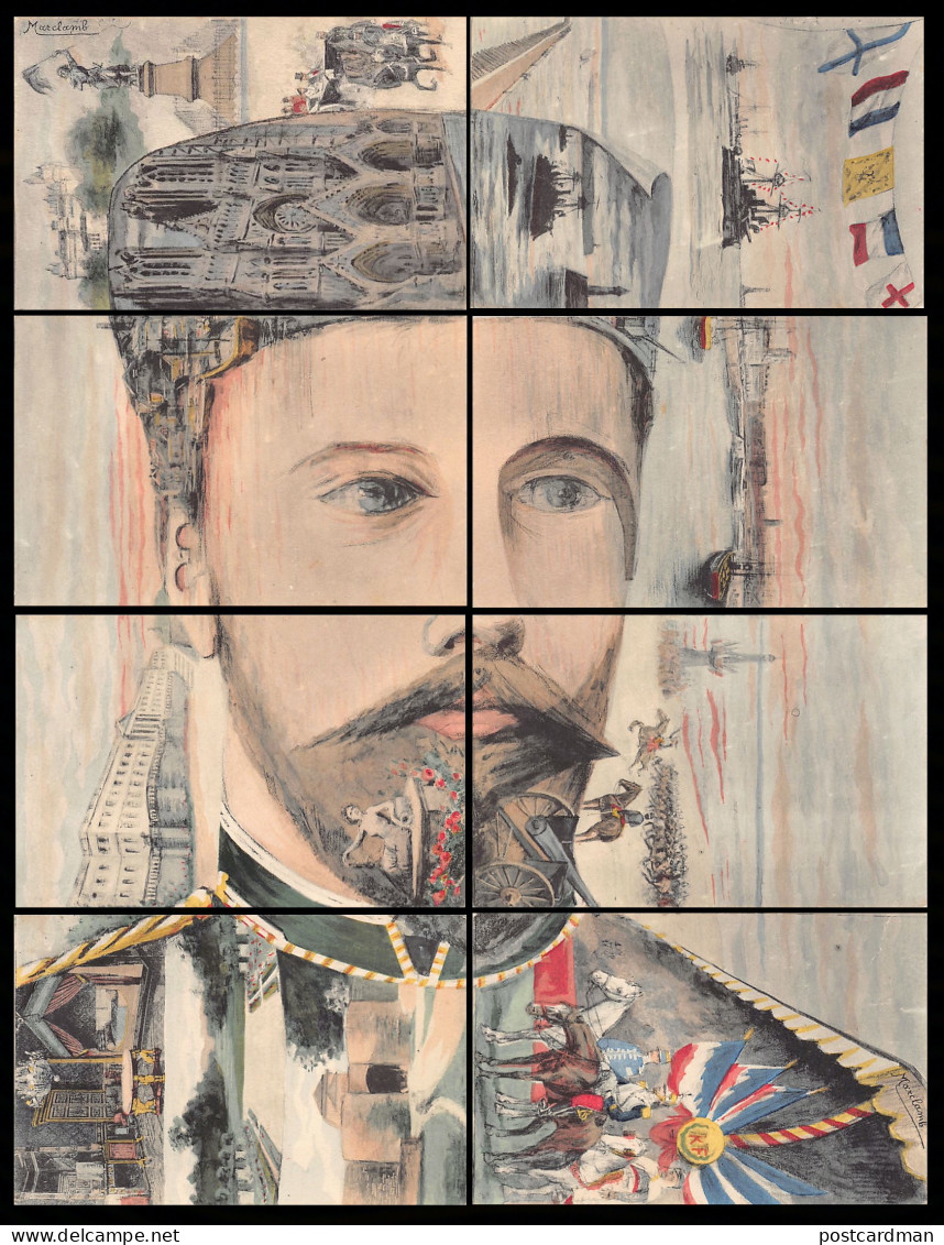 Russia - Tsar Nicholas II In France - Jigsaw Puzzle Designed By Marclamb - Set Of 8 Postcards - Publ. Unknown  - Rusia