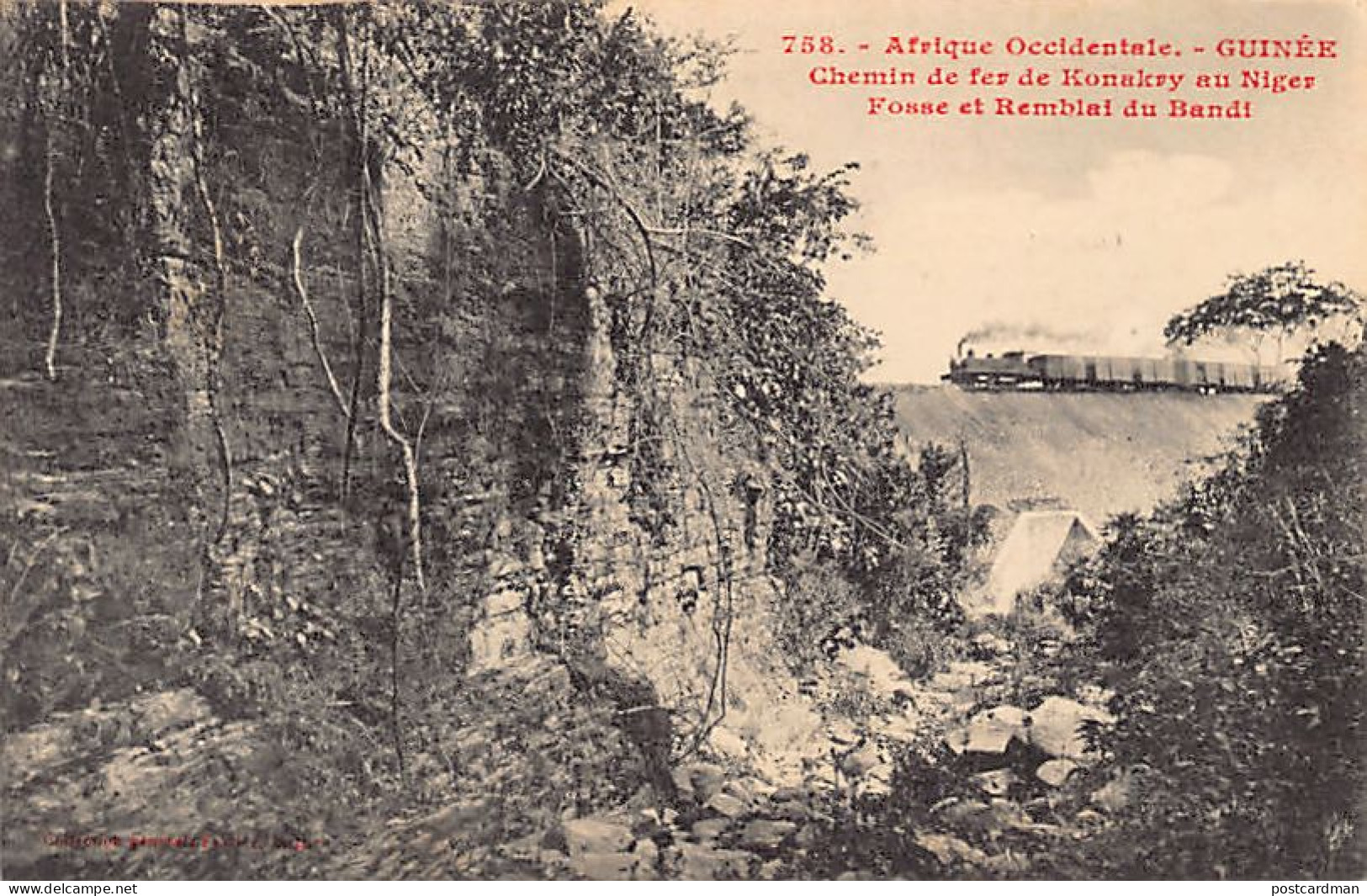 Guinée - Chemin De Fer De Conakry Au Niger - Fosse Et Remblai Du Bandi - Ed. Fortier 758 - Guinée