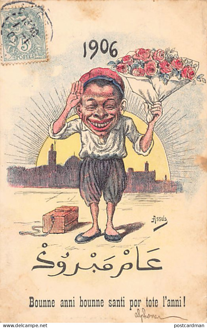 Algérie - CARICATURE - Bonnée Année 1906 - Ed. Assus  - Scènes & Types