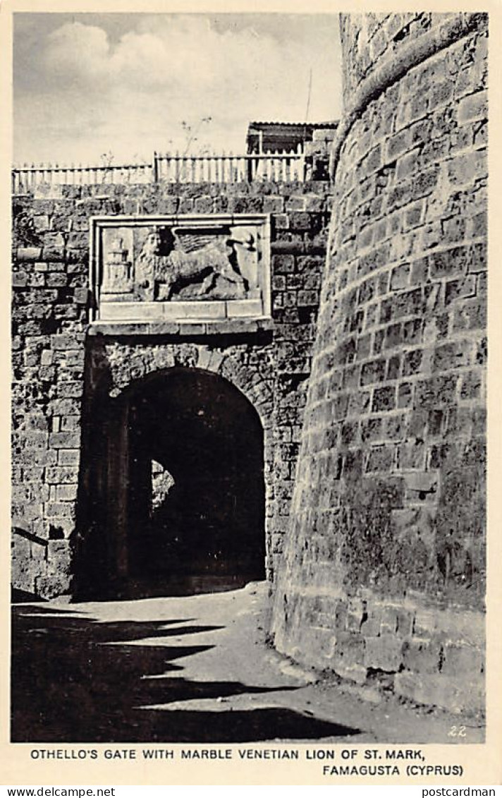 Cyprus - FAMAGUSTA - Othello's Gate With Marble Venetian Lion Of St. Mark - Publ. Mangoian Bros. 22 - Zypern
