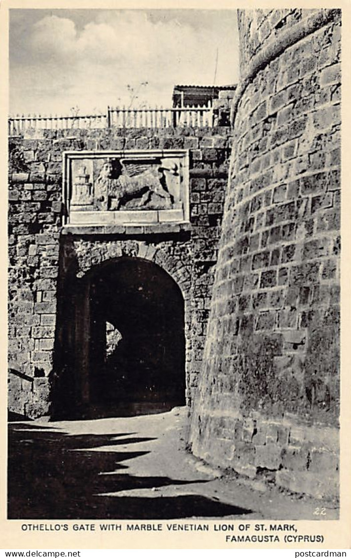 Cyprus - FAMAGUSTA - Othello's Gate With Marble Venetian Lion Of St. Mark - Publ. Mangoian Bros. 22 - Chypre