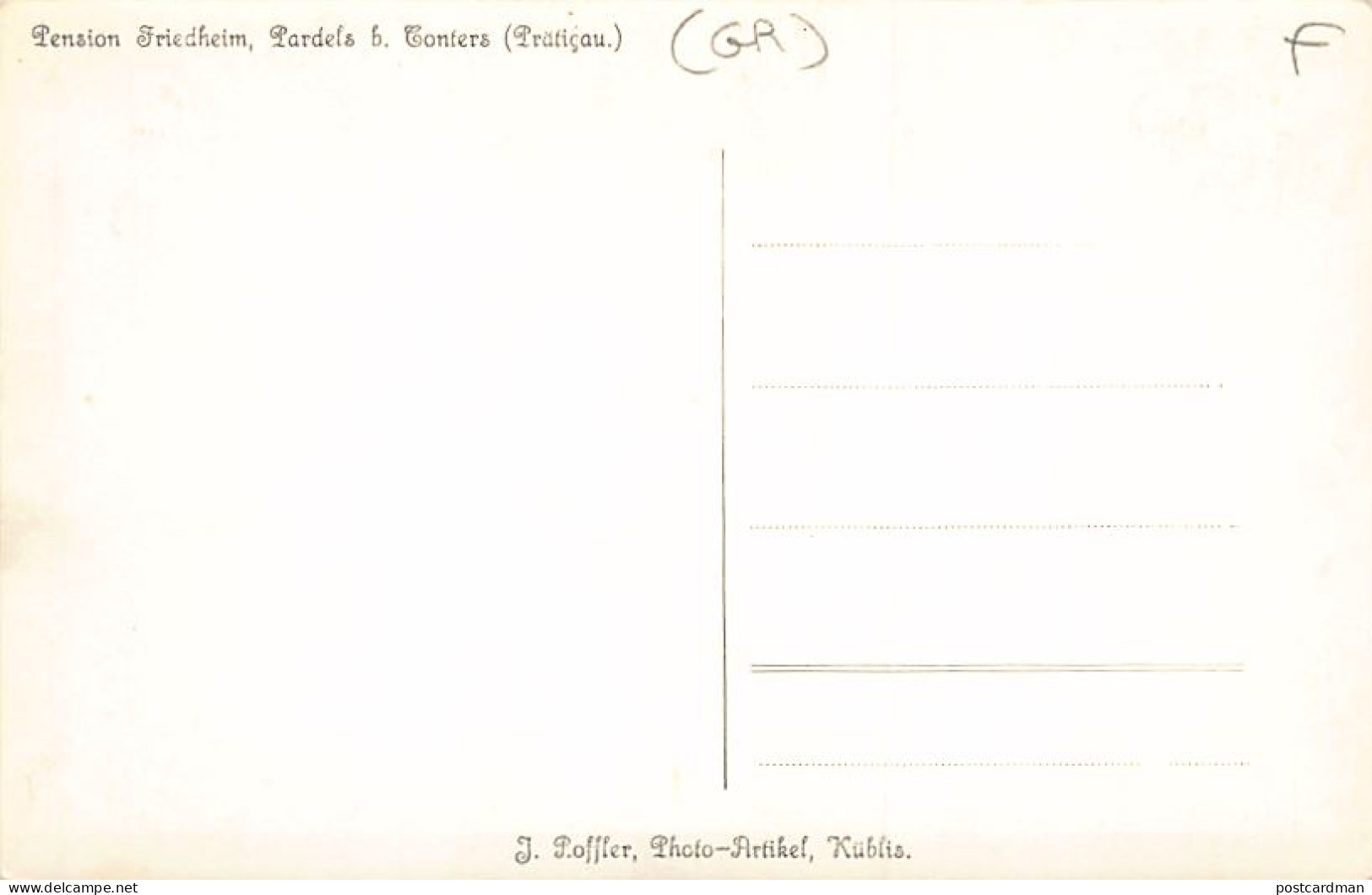 CONTERS (GR) Pension Friedheim - Pardels B. Conters - Prätigau - Verlag J. Poffler  - Conters Im Prättigau