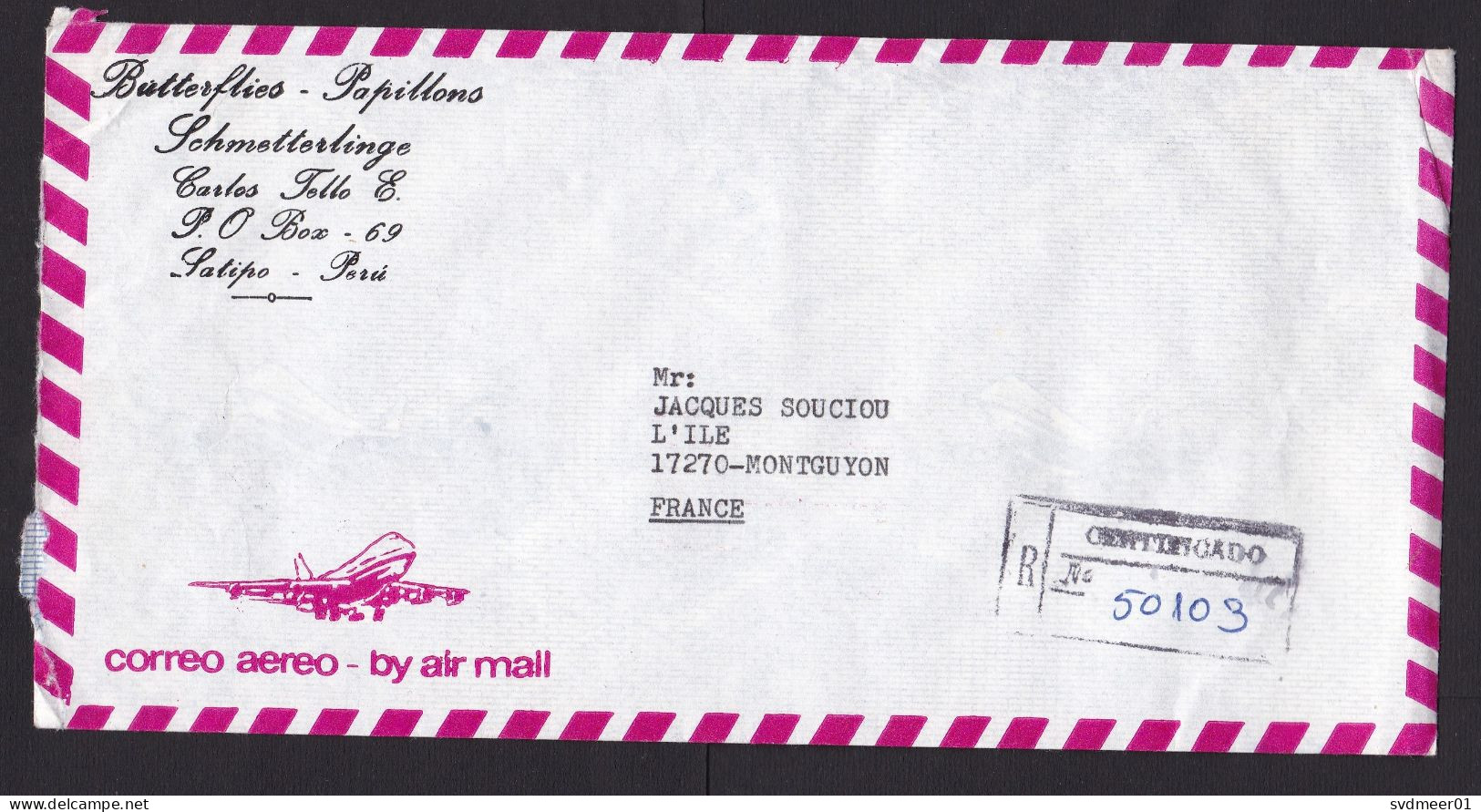 Peru: Registered Airmail Cover To France, 1986, 10 Stamps, Heraldry, History, Inflation (minor Damage) - Perú