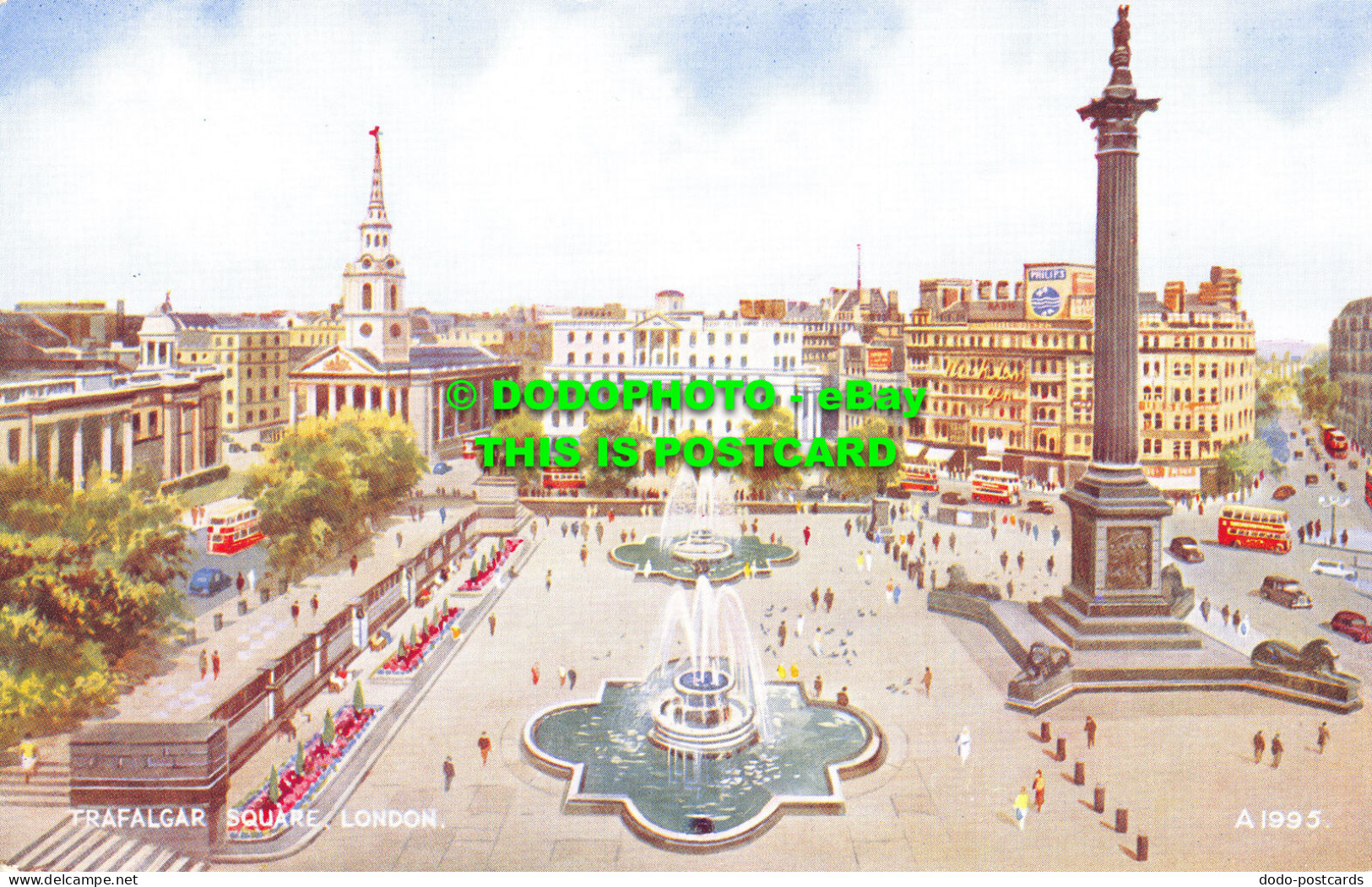 R470050 London. Trafalgar Square. Valentine. Art Colour. E. W. Trick - Autres & Non Classés