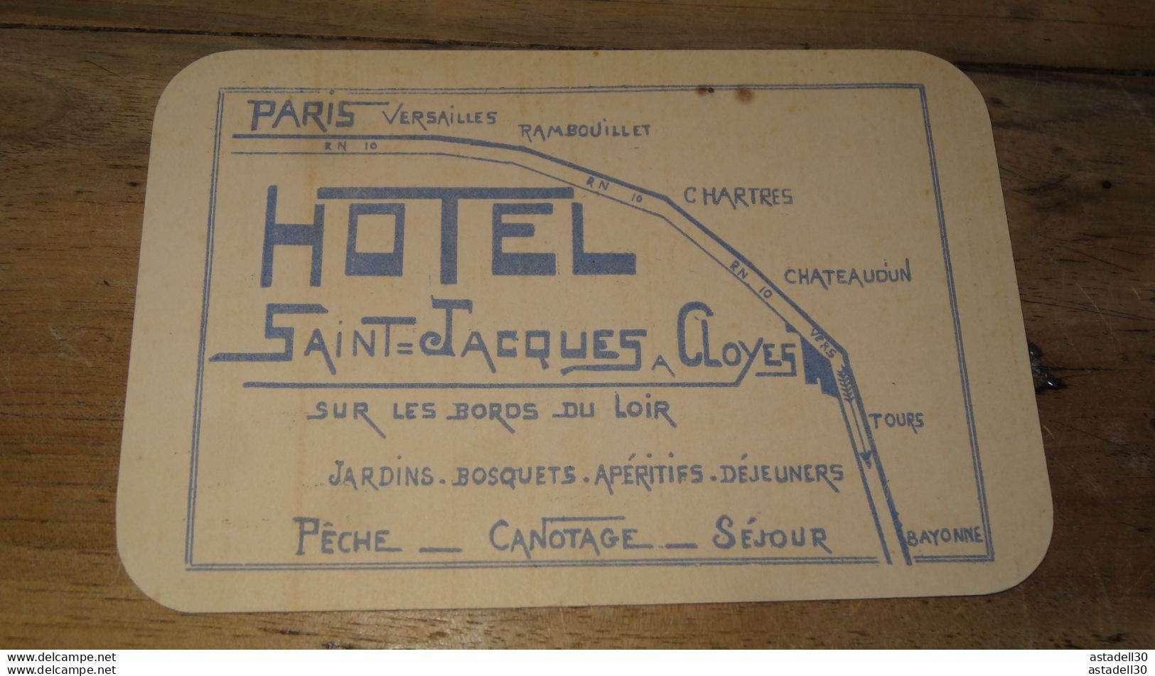 Carte Commerciale CLOYES, Hotel Saint Jacques, Hippeau Bonnin Prop ........... PHI .. E2-42 - Cloyes-sur-le-Loir