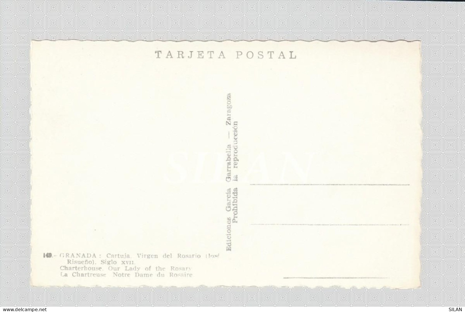 Postal Granada Virgen Del Rosario García Garrabella - Jungfräuliche Marie Und Madona