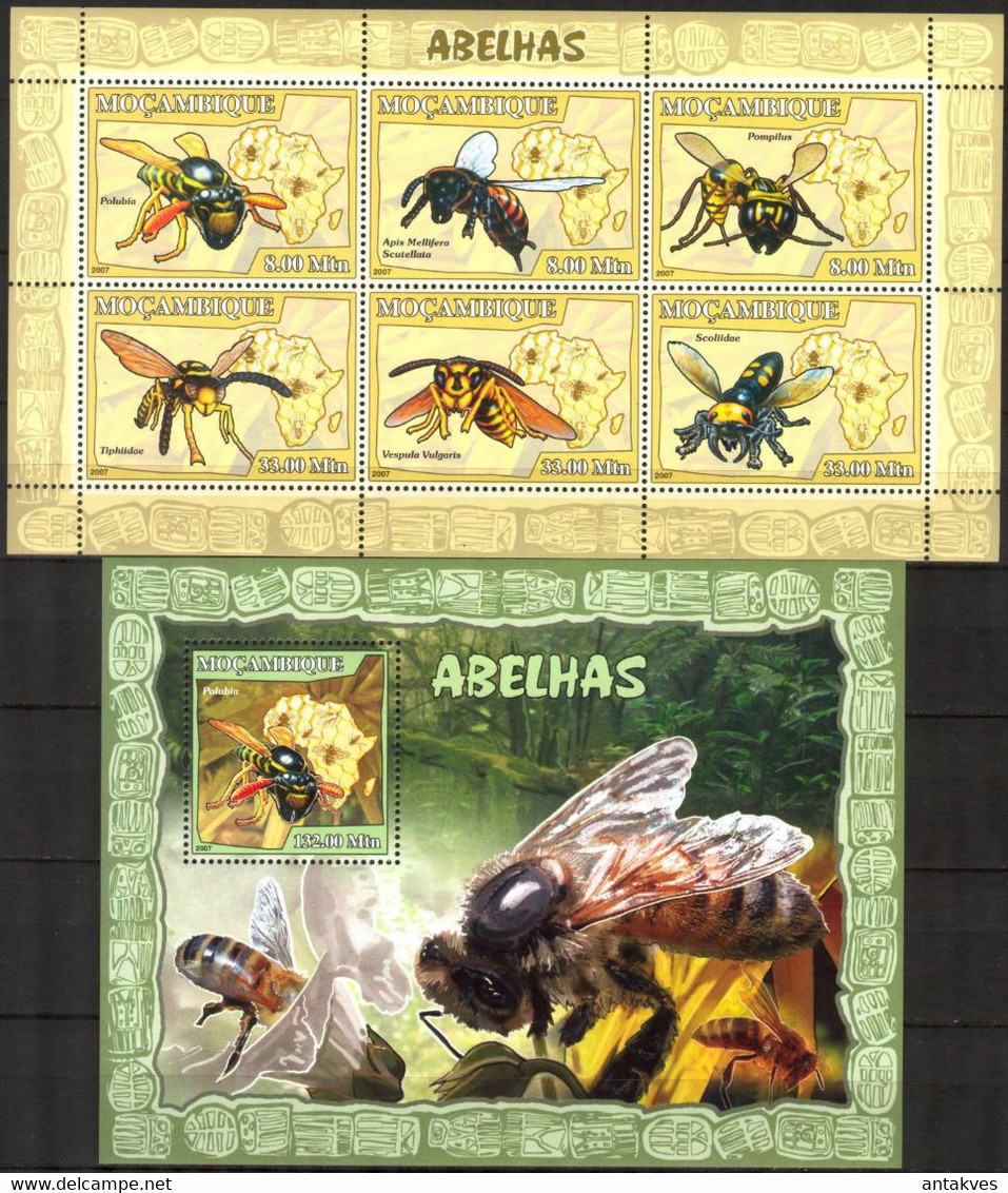 Mozambique 2007 Honeybees Sheet + S/S MNH - Mozambique