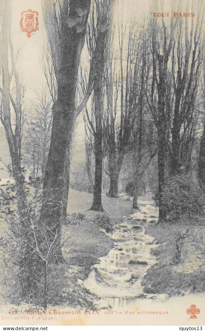 CPA. [75] > TOUT PARIS > N° 417 - Buttes Chaumont - Vue Pittoresque (XIXe Arrt.) - Coll. F. Fleury - TBE - Arrondissement: 19