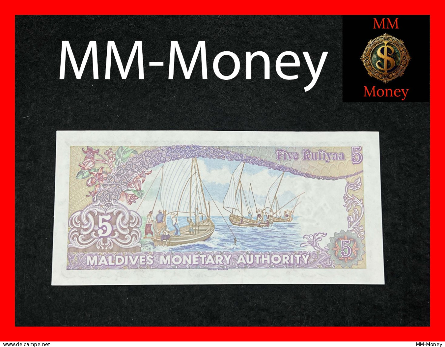 Maldives  5 Rufiyaa 1983  P. 10   AUNC - Maldiven