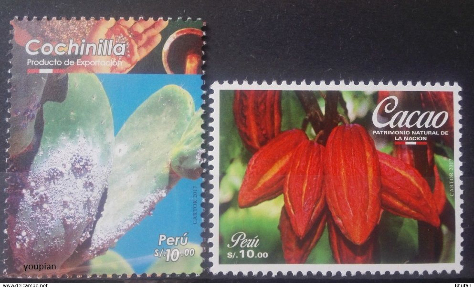 Peru 2018, Export Cochinilla And Cacao, MNH Stamps Set - Perú