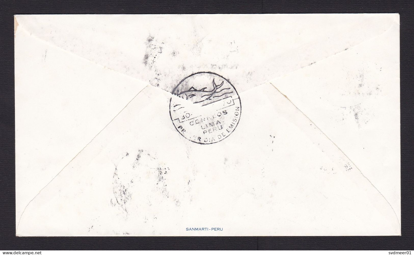 Peru: FDC First Day Cover, 1970, 5 Stamps, Fish, Fishery, Food, Sea Life (minor Damage; Cancel Ink Stains) - Perù