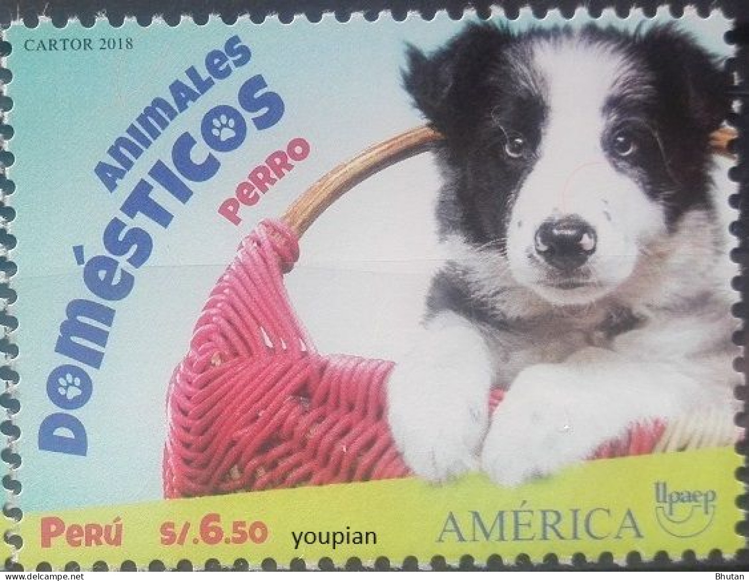 Peru 2018, UPAEP - Domestic Animals - Cat And Dog, MNH Single Stamp - Pérou