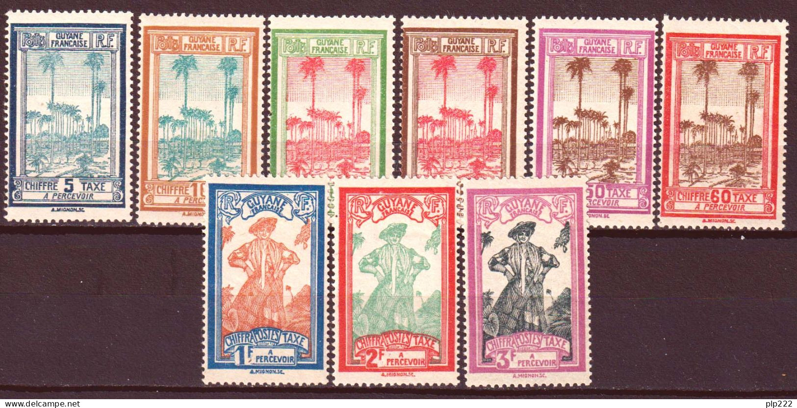 Guyana 1929 Segnatasse Y.T.13/21 **/MNH VF/F  - Unused Stamps