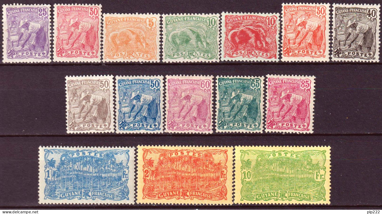 Guyana 1922 Y.T.75/89 */MH VF/F - Ungebraucht