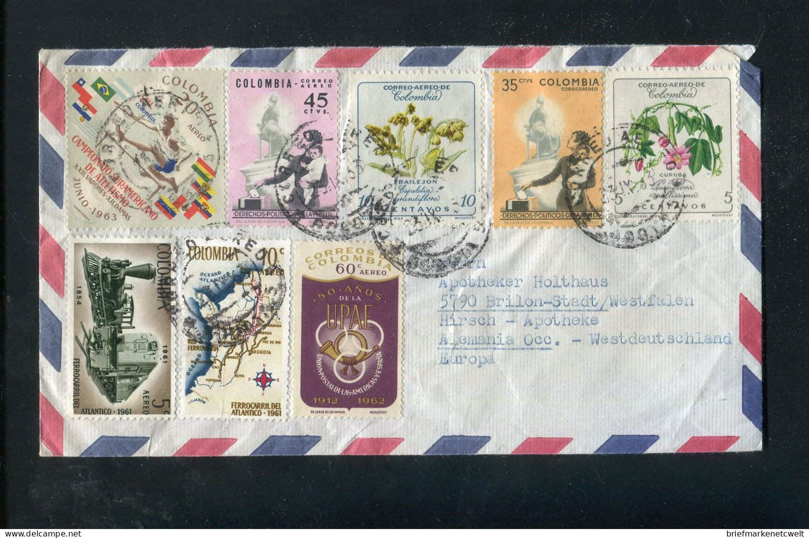 "KOLUMBIEN" 1963, Lupo-Brief Mit Int. MiF Nach Deutschland (B1171) - Colombie