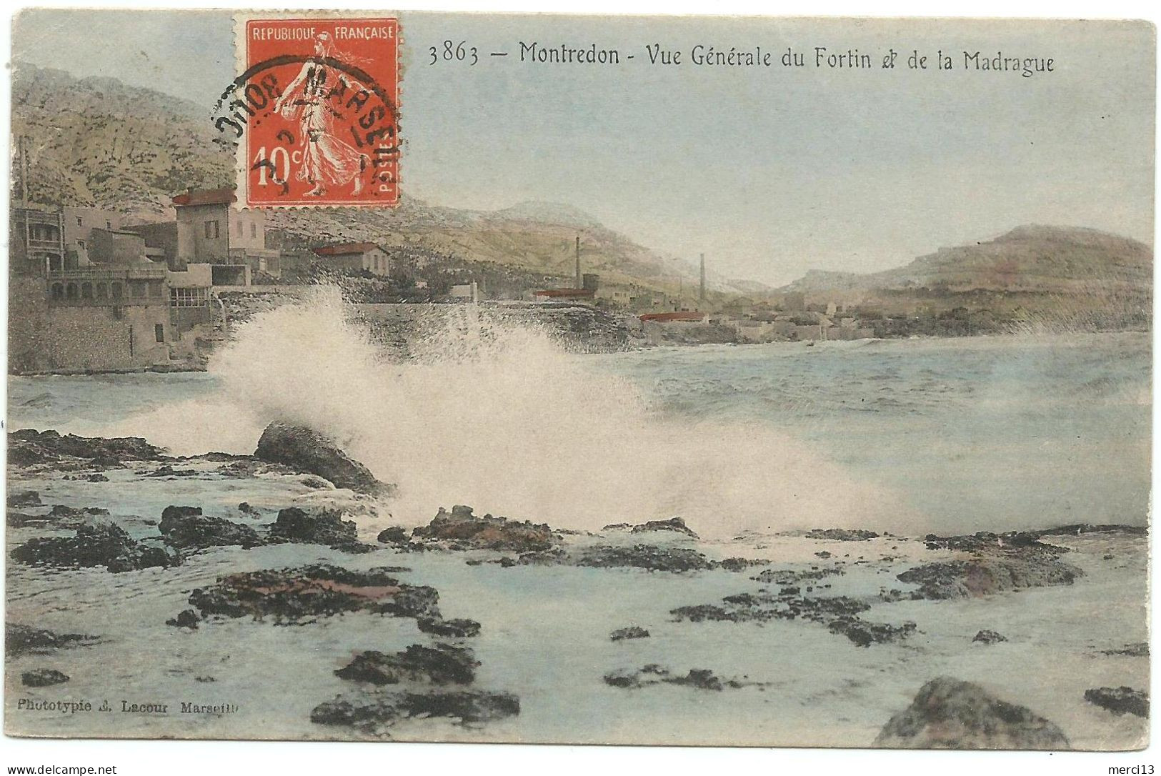 MONTREDON (13) – Vue Générale Du Fortin Et De La Madrague. Editeur Lacour, N° 3863. - Quartiers Sud, Mazargues, Bonneveine, Pointe Rouge, Calanques,