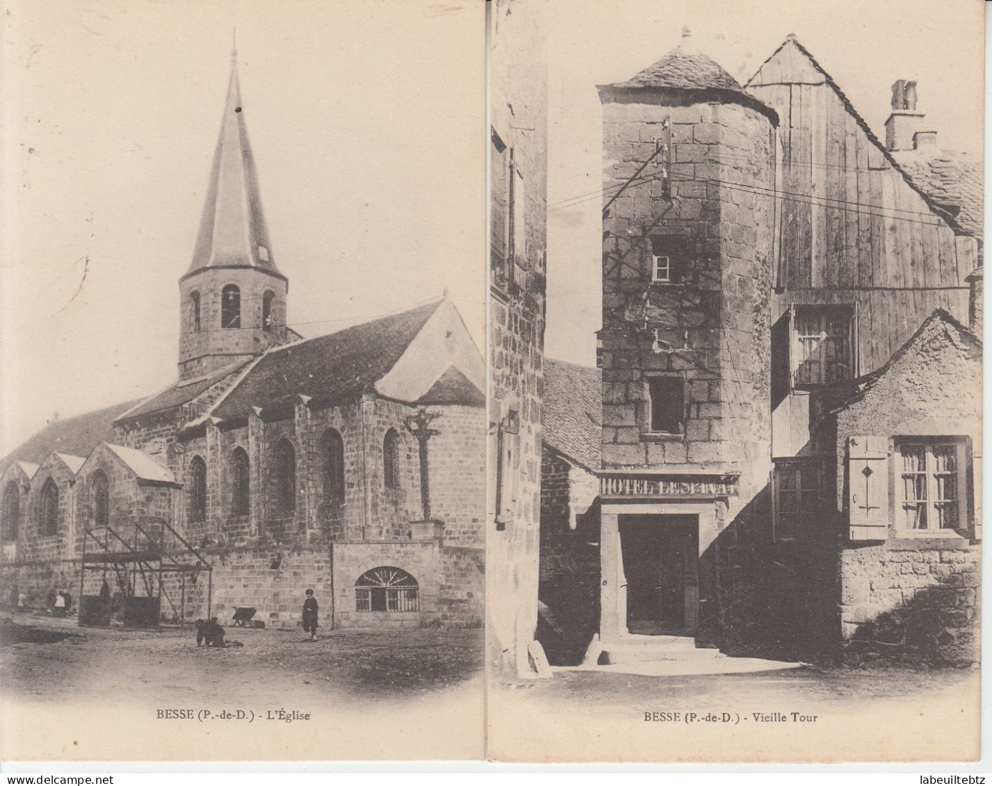 BESSE - 5 Cartes - Vieux Château - Remparts - Tour - Eglise - Ancienne Maison  PRIX FIXE - Besse Et Saint Anastaise