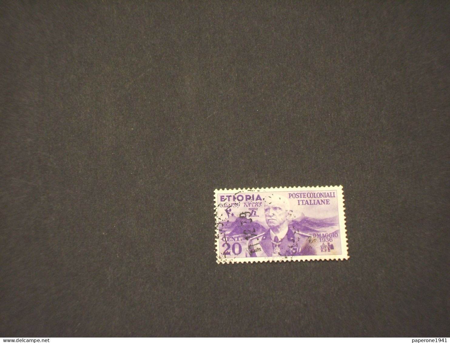 ETIOPIA - 1936 RE 20 C. - TIMBRATO/USED - Ethiopie