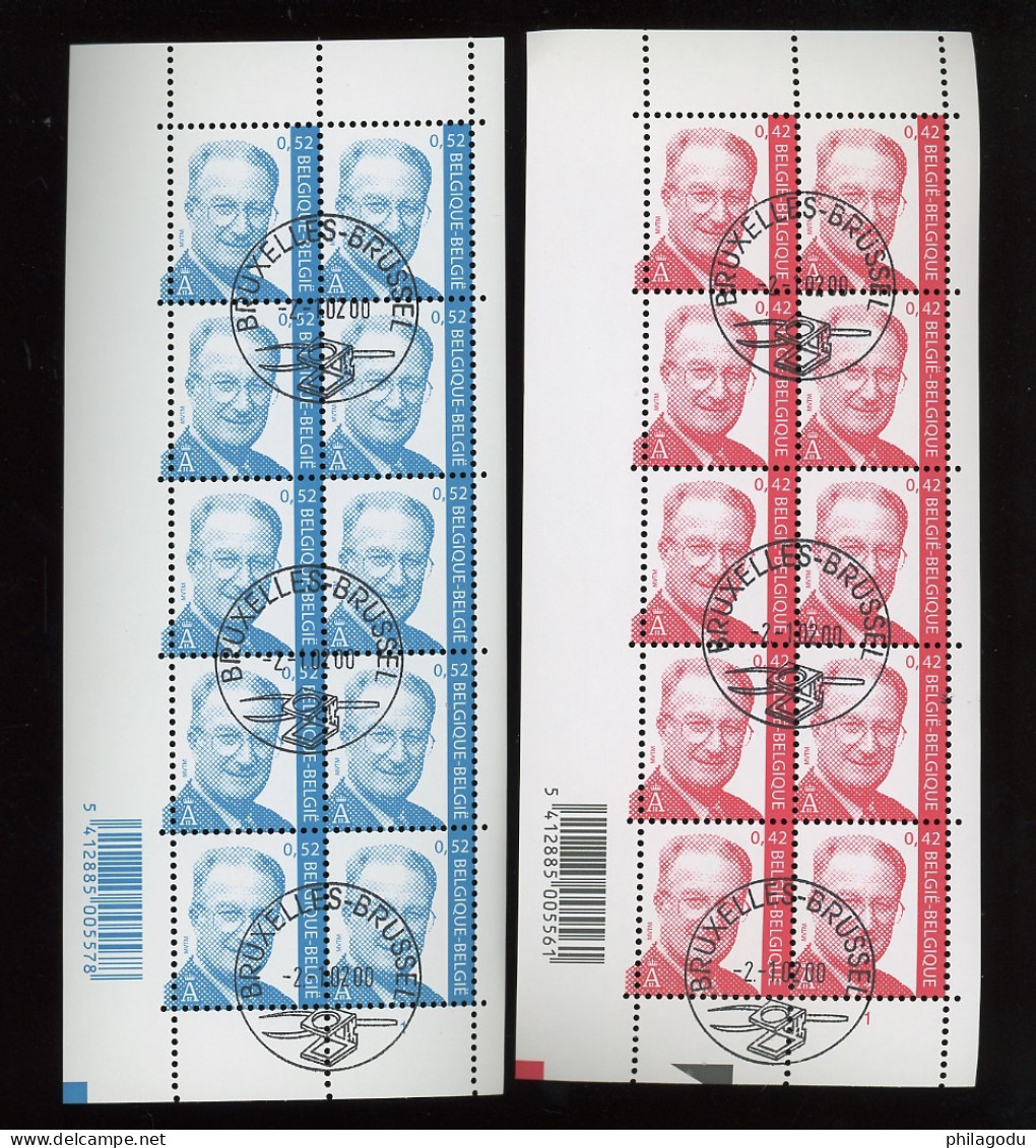 Feuillets De 10 Roi Albert. Ø 5-11-2002 - Used Stamps