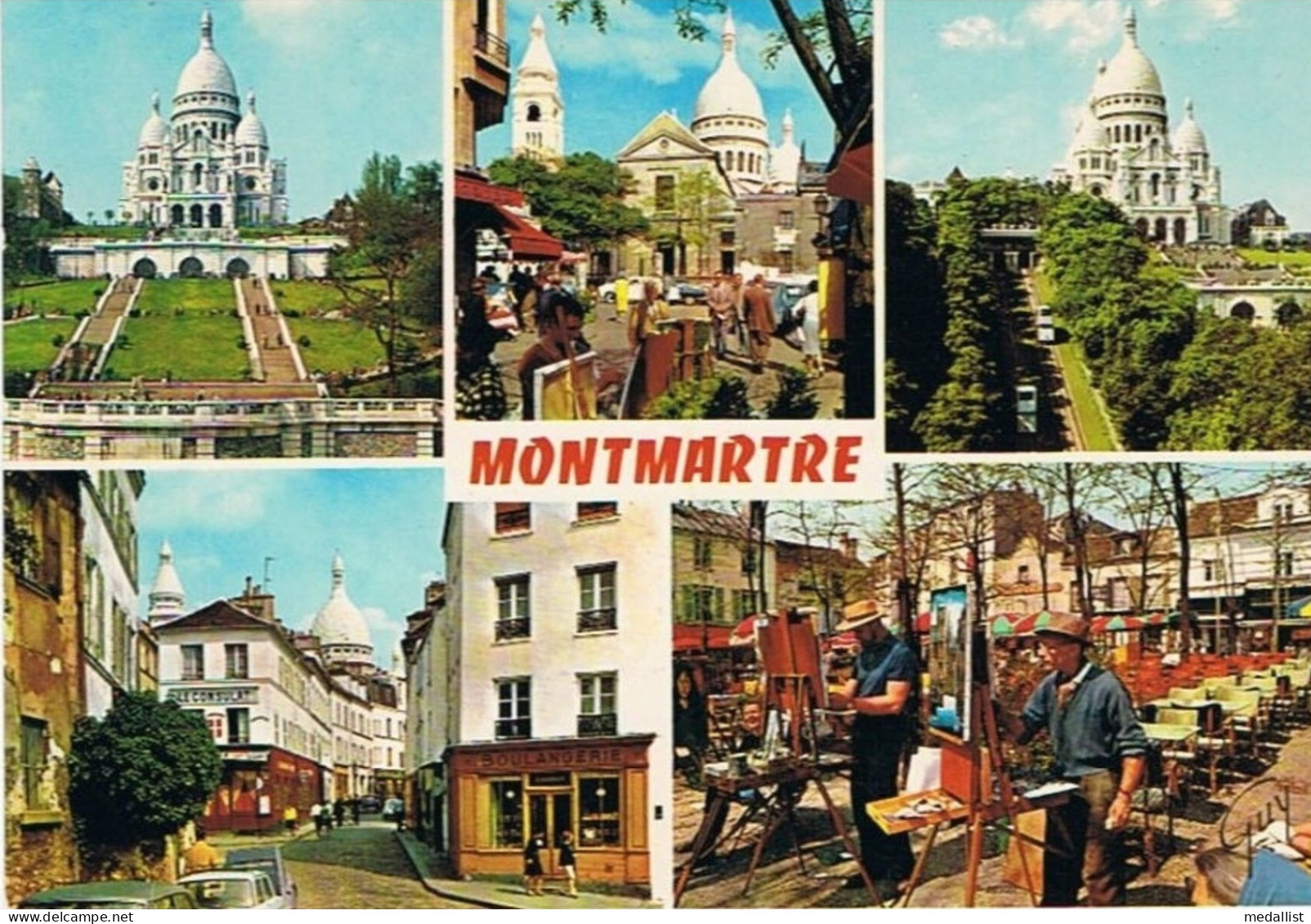 CPM..75..PARIS..MONTMARTRE.. PEINTRES..MULTIVUES - Panorama's