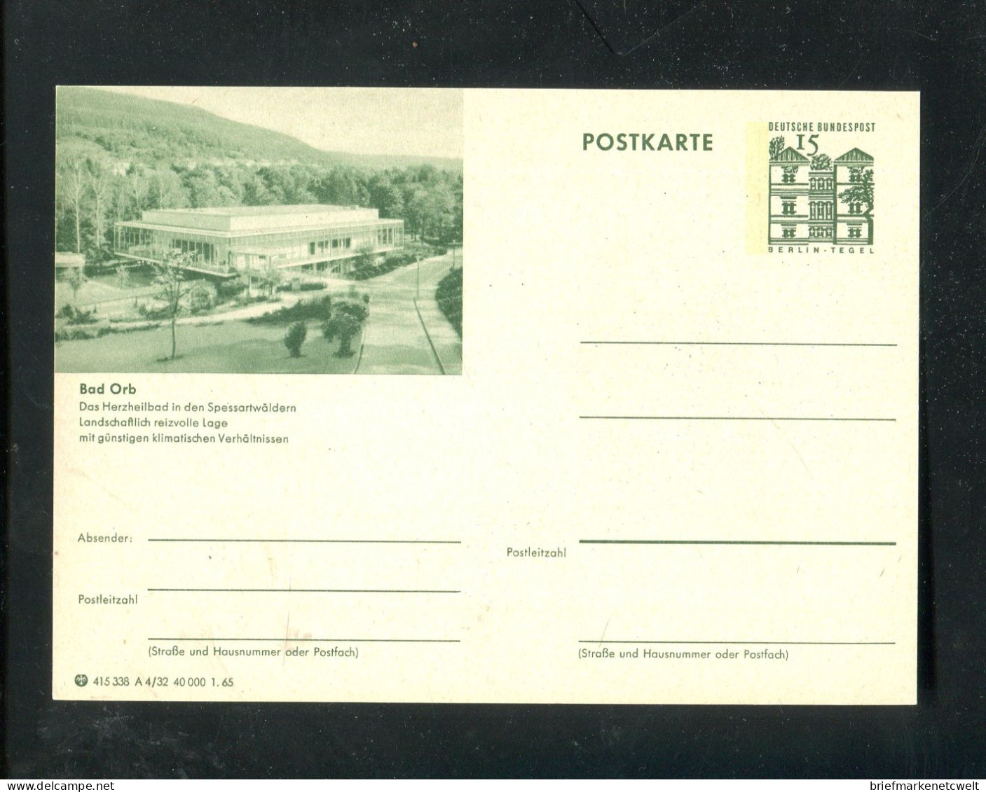 "BUNDESREPUBLIK DEUTSCHLAND" 1965, Bildpostkarte Mit Bild "BAD ORB" ** (B1174) - Illustrated Postcards - Mint