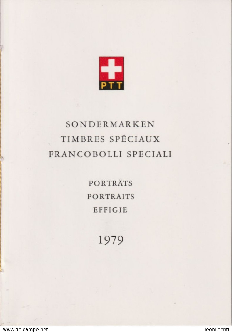 1979 Schweiz PTT Faltblatt Nr.166, ET ° Mi:CH 1146-1149, Zum:CH 626-629, Porträtmarken VI - Lettres & Documents