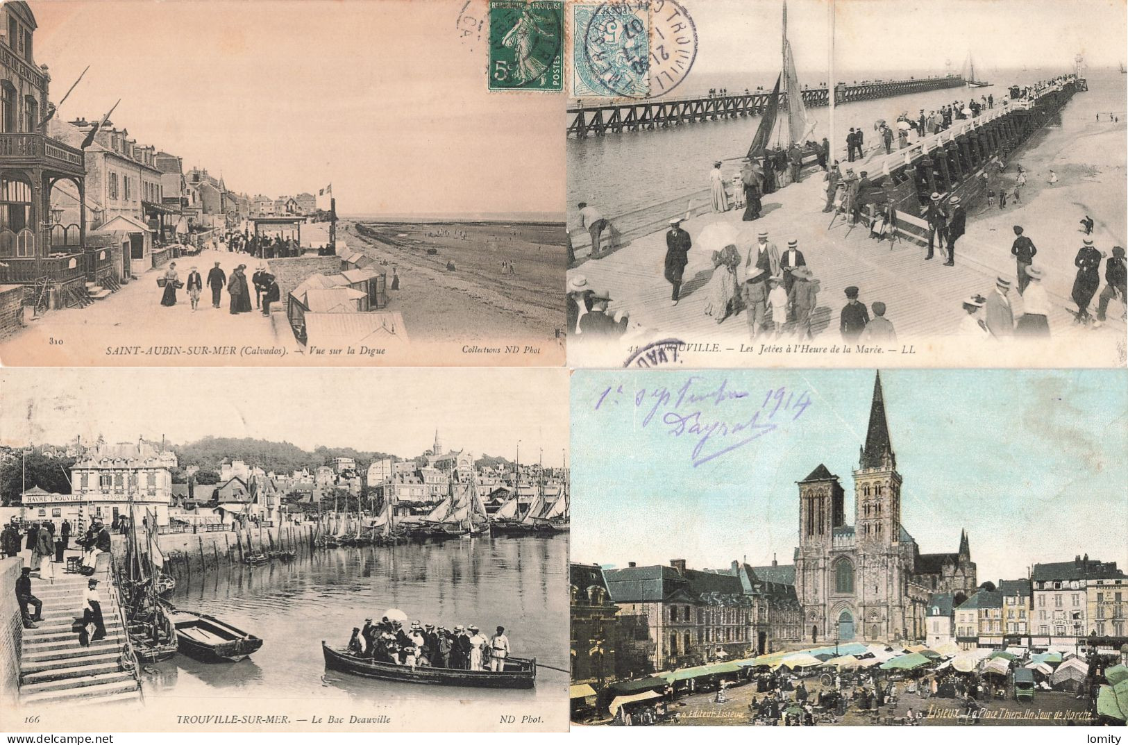 Destockage Lot De 34 Cartes Postales CPA Du Calvados Saint Aubin Trouville Deauville Houlgate Langrune Sur Mer - 5 - 99 Postcards