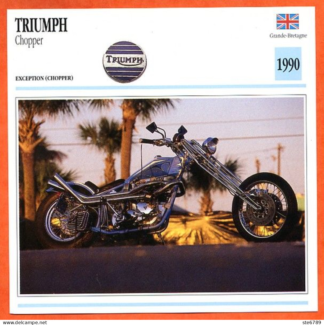 TRIUMPH Chopper 1990 UK Fiche Technique Moto - Sports