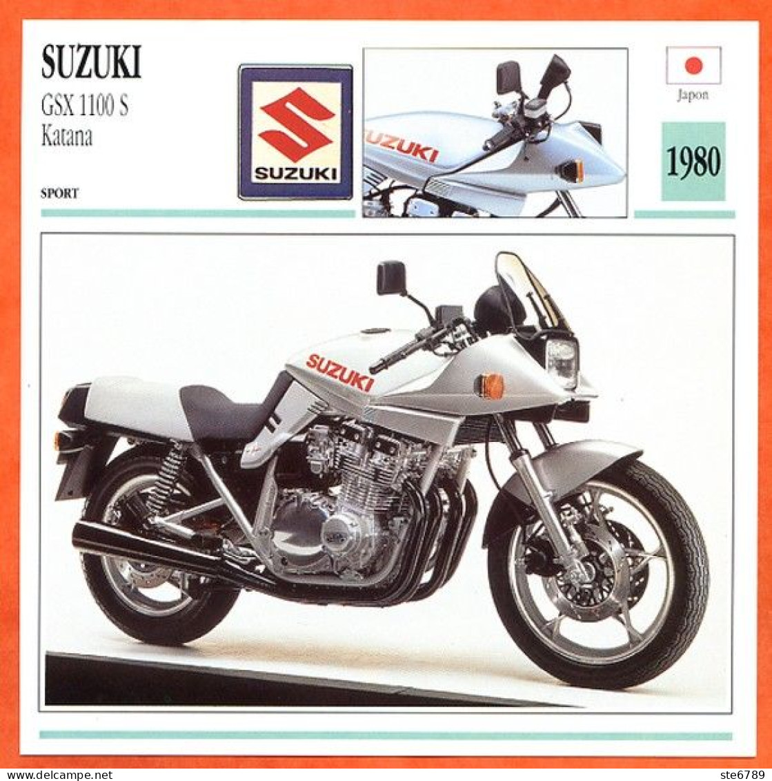 SUZUKI GSX 1100 S Katana 1980 Fiche Technique Moto - Sports