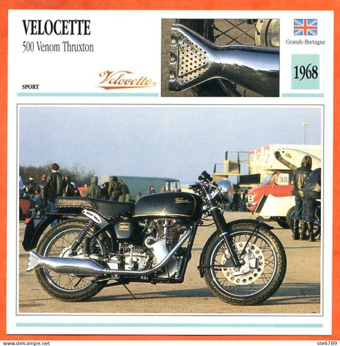 VELOCETTE 500 Venom Thruxton 1968 UK Fiche Technique Moto - Sports